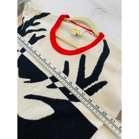 Michelle Mason Cashmere Wool Sweater Deer Pattern Size S - Picture 9 of 11